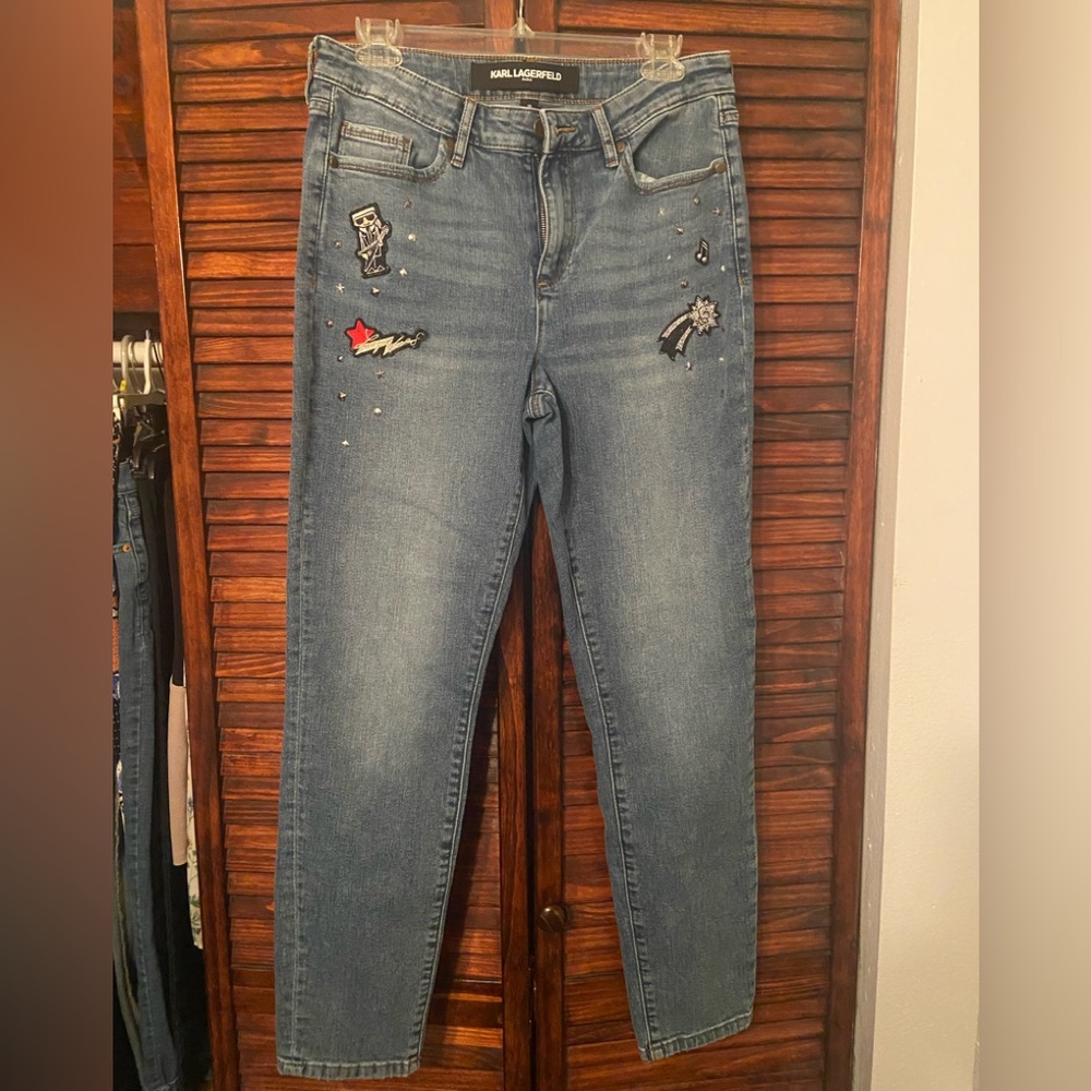 Karl Lagerfeld Jeans with Embroidered Accents